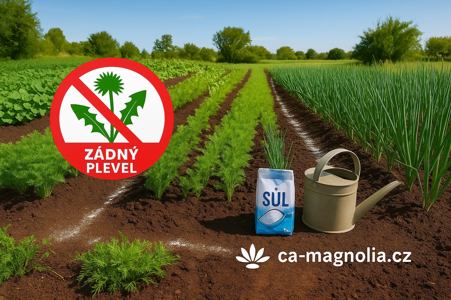 Odstranění plevele solí v zahradě – bez chemie.