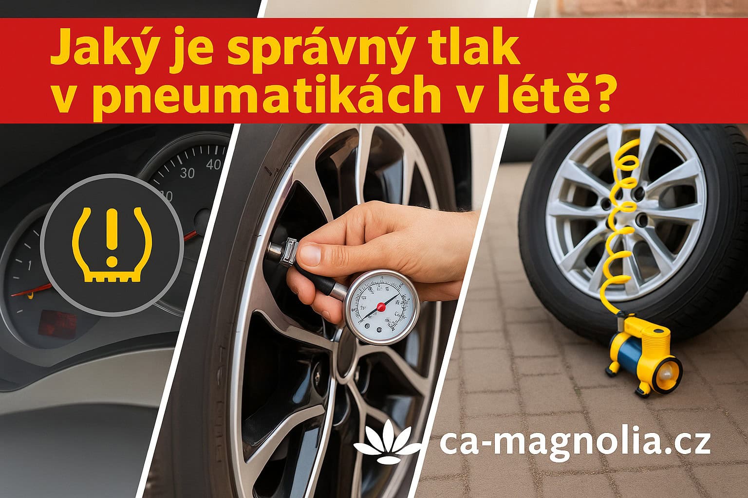 Kontrola tlaku v pneumatikách v létě – správné hodnoty pro bezpečnou jízdu.